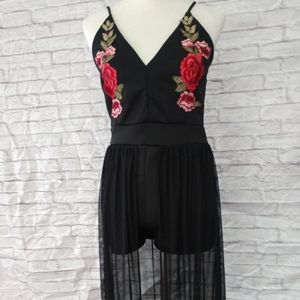 Women's dress with rose appliques size large